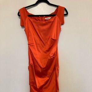 Orange silk party dress